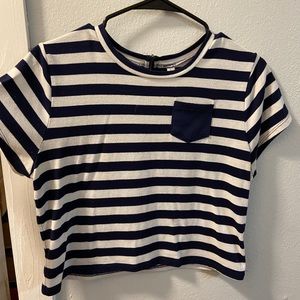 Blue and white striped shirt